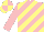 Silk - Pink, primrose diagonal stripes, pink sleeves, quartered cap