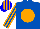 Silk - Royal blue, orange ball, royal blue sleeves, orange stripes, blue cap, orange stripes