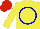 Silk - Yellow, blue circle, red cap
