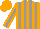 Silk - Orange, gray vertical stripes, gray stripe on sleeves, orange cap