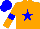 Silk - Orange, blue star, blue armlets, blue cap
