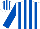 Silk - White, royal blue striped, royal blue sleeves, striped cap