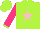Silk - Lime green, pink star, hot pink sleeves, lime green cuff
