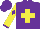 Silk - Purple, yellow cross, purple diamond and cuffs on yellow sleeves, purple cap