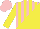 Silk - Pink, yellow diagonal panels, yellow sleeves