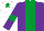 Silk - Purple, emerald green stripe and armlets, white cap, emerald green star