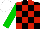 Silk - Black, red checked, green sleeves, white cap