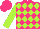 Silk - Hot pink, lime diamonds, lime sleeves