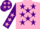 Silk - Pink, Purple stars, Purple sleeves, Pink stars