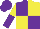 Silk - Purple and yellow (quartered), yellow and purple halved sleeves, purple cap