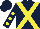 Silk - Dark blue, yellow cross belts, dark blue sleeves, yellow spots