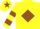 Silk - Yellow, Brown diamond, hooped sleeves, Yellow cap, Brown star