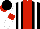 Silk - Black, red broad stripe, white braces and sleeves, red armbands, black cap, red peak