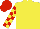 Silk - Yellow, red and yellow blocks on sleeves, red cap