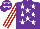 Silk - Purple, white stars, white and red striped sleeves, purple, white stars on cap