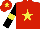 Silk - Red, yellow star, black sleeves, yellow armlet, red cap, yellow star