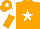Silk - Orange, white star, white and orange halved sleeves, orange cap, white star