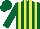 Silk - Dark green and yellow stripes, dark green cap