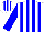 Silk - White, blue striped, blue sleeves, white, blue striped cap