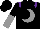 Silk - Black, purple epaulets, purple and white stars on grey quarter moon, black and grey halved slvs