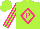 Silk - Lime green, hot pink diamond framed 'p', hot pink stripes on sleeves