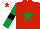 Silk - Red, emerald green star, emerald green sleeves, black armlet, white cap, red star