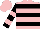 Silk - Pink, black hoops, pink bars on black sleeves