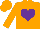Silk - Orange, purple heart