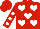 Silk - Red, white hearts, white spots on sleeves
