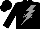 Silk - Black, grey 'arc' and lightning bolt, black cap