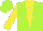 Silk - Lime green, front yellow triangular panel, yellow 'sd' yellow sleeves