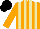 Silk - Orange and beige stripes, black cap