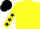 Silk - Yellow, Black stars on sleeves, Black cap