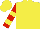 Silk - Yelllow, inverted triangles, yellow bars on red sleeves