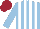 Silk - Light blue and white stripes, maroon cap