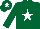 Silk - Dark green, white star and star on cap