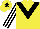 Silk - Yellow, black chevron, white and black striped sleeves, yellow cap, black star