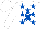 Silk - White, white 'ltl' on royal blue star, royal blue stars