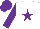 Silk - White, purple star & sleeves, purple cap