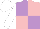Silk - Mauve and pink (quartered), white sleeves and cap