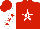 Silk - Red, 'os'  on white star, white 'star racing', white sleeves with red stars