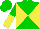 Silk - Green and yellow diagonal quarters, green and yellow halved sleeves