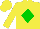 Silk - Yellow, green diamond, yellow sleeves, yellow cap