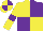 Silk - Yellow & purple quartered, purple armlet, quartered cap