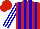 Silk - Red, blue stripes, blue stripes on white sleeves