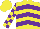 Silk - Yellow, purple chevrons, purple blocks on sleeves, yellow cap