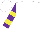 Silk - White, purple & yellow emblem, yellow bars on purple sleeves