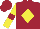 Silk - Maroon, yellow diamond, maroon hoop on yellow sleeves, maroon cap