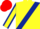 Silk - Yellow, Dark Blue sash, Yellow sleeves, Dark Blue seams, Red cap