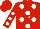 Silk - Red, white 'd' and dots, white dots on slvs